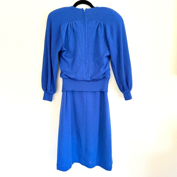 Ciao Vintage Wool Dress Royal Blue Sz 12 - Picture 3 of 8
